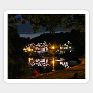 Boathouse Row in Black. Philadelphia, Pennsylvania Sticker